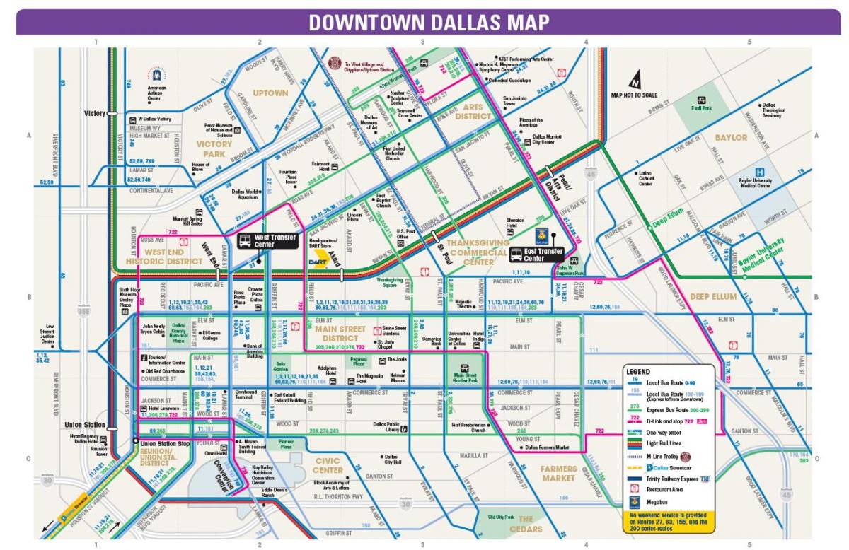 Аутобуске линије Далас мапи