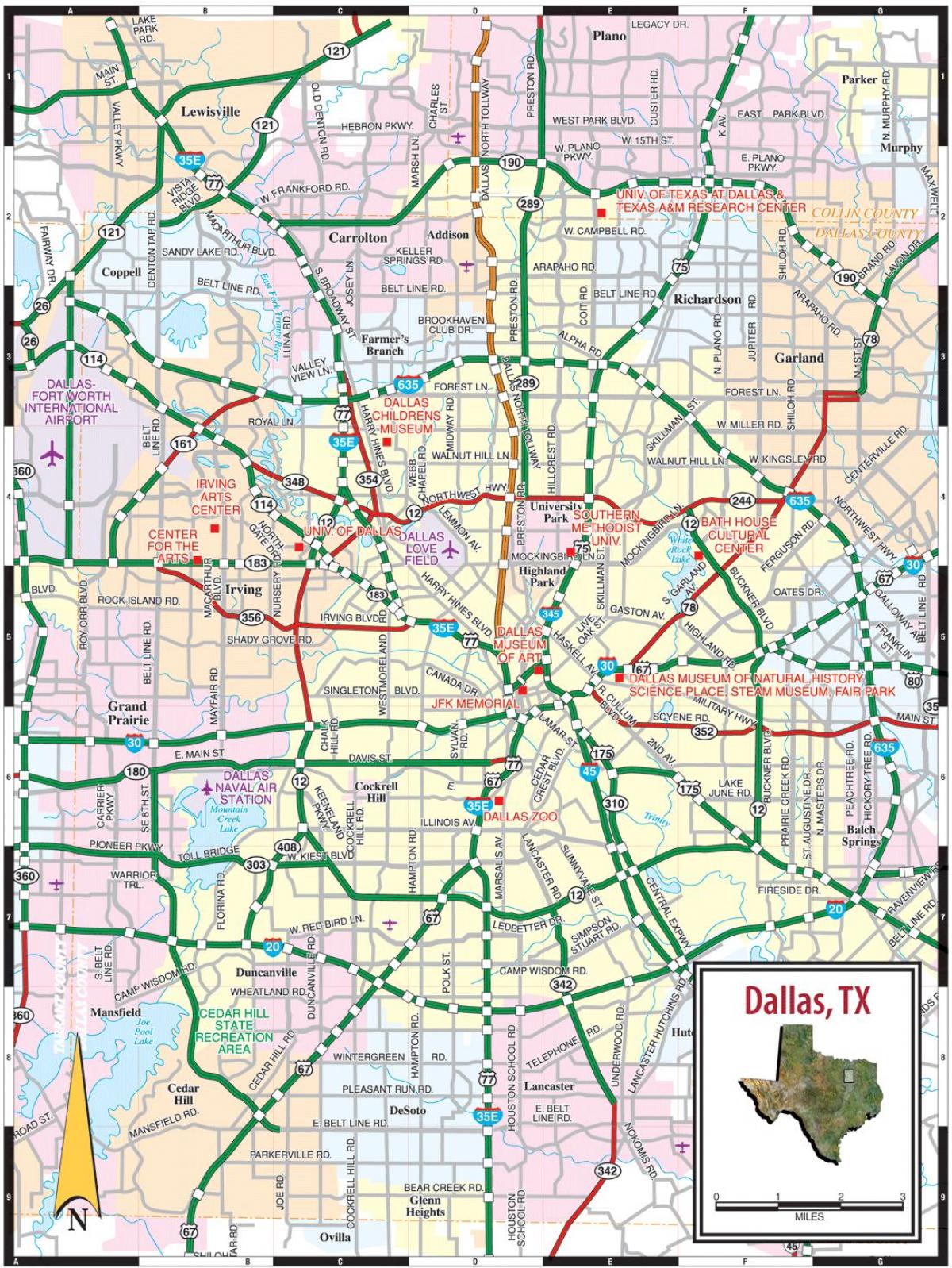 карта Далас