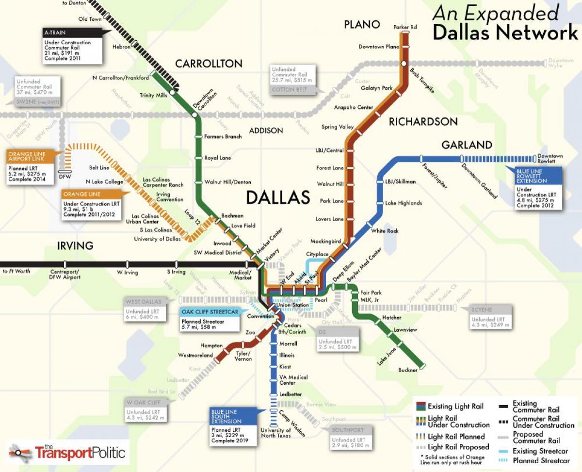 карта метро Даллас