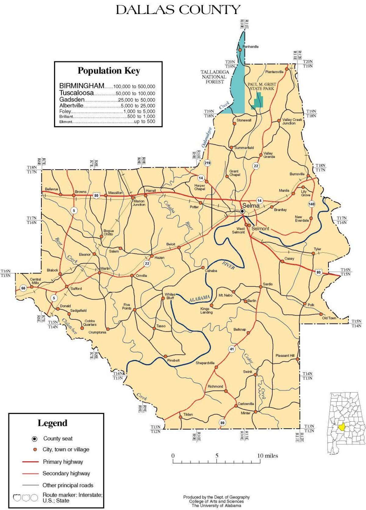 карта округа Даллас