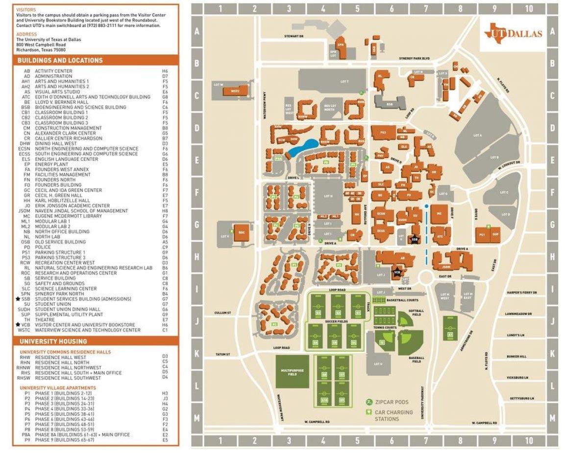 универзитет Тексаса у Даласу мапи
