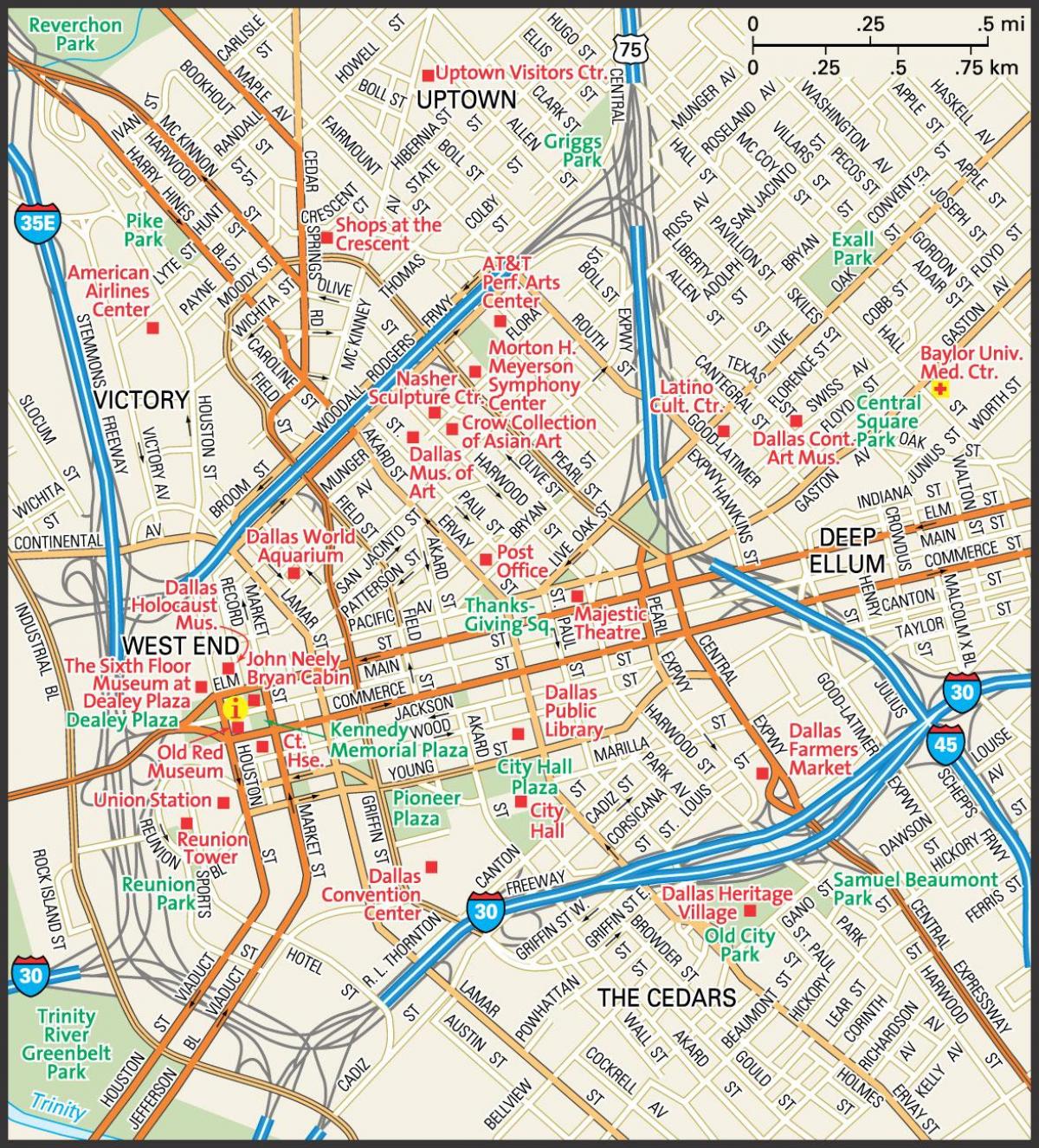 мапа града Далас улице